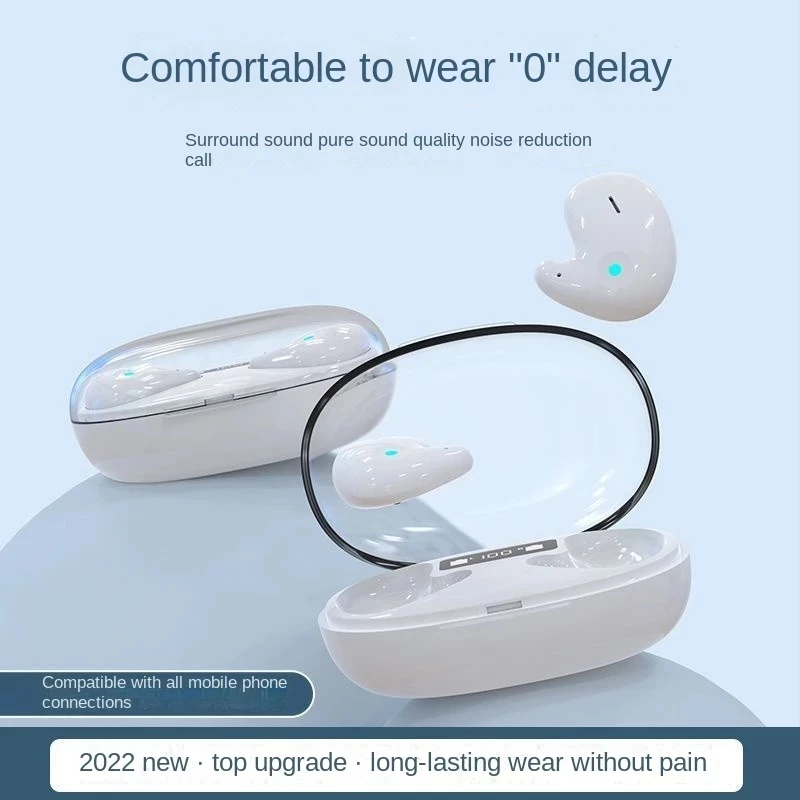 Aloking X55 Invisible Sleep Wireless Earphone IPX5 Waterproof Headphones Mini Sport Bluetooth Stereo HIFI Music Headset Wireless Earbuds Wireless Bluetooth Earphone With Mic Gaming Earpods Headphone