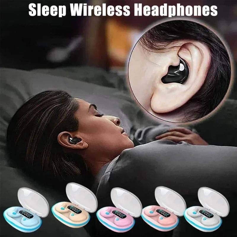 Aloking X55 Invisible Sleep Wireless Earphone IPX5 Waterproof Headphones Mini Sport Bluetooth Stereo HIFI Music Headset Wireless Earbuds Wireless Bluetooth Earphone With Mic Gaming Earpods Headphone