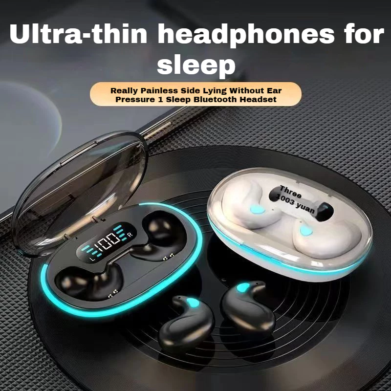 Aloking X55 Invisible Sleep Wireless Earphone IPX5 Waterproof Headphones Mini Sport Bluetooth Stereo HIFI Music Headset Wireless Earbuds Wireless Bluetooth Earphone With Mic Gaming Earpods Headphone