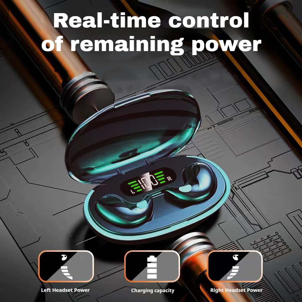 Aloking X55 Invisible Sleep Wireless Earphone IPX5 Waterproof Headphones Mini Sport Bluetooth Stereo HIFI Music Headset Wireless Earbuds Wireless Bluetooth Earphone With Mic Gaming Earpods Headphone