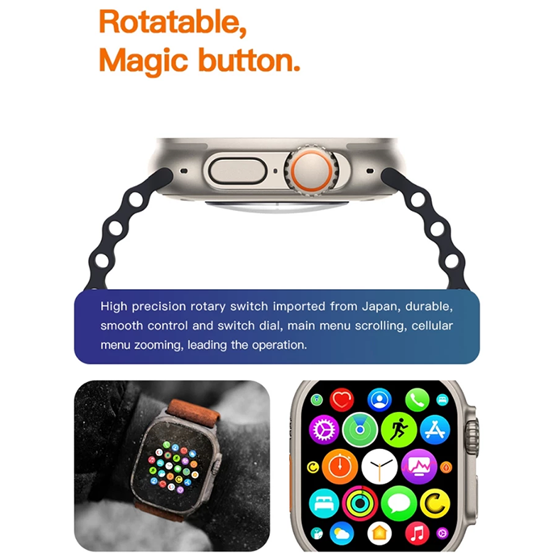 Aloking 4 in 1 T20 Ultra 2 smartwatch with 4 straps set 49MM Bluetooth call heart rate Monitoring Sports Smart Watch for men women Digital Watch fitness bracelet Men Smartwatch Women Smartwatches T900