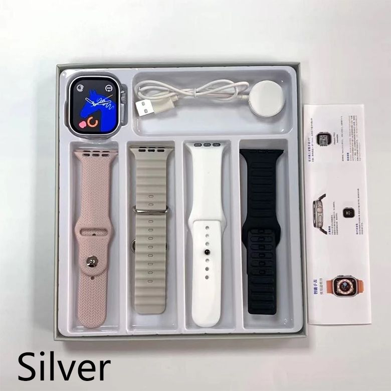 Aloking 4 in 1 T20 Ultra 2 smartwatch with 4 straps set 49MM Bluetooth call heart rate Monitoring Sports Smart Watch for men women Digital Watch fitness bracelet Men Smartwatch Women Smartwatches T900