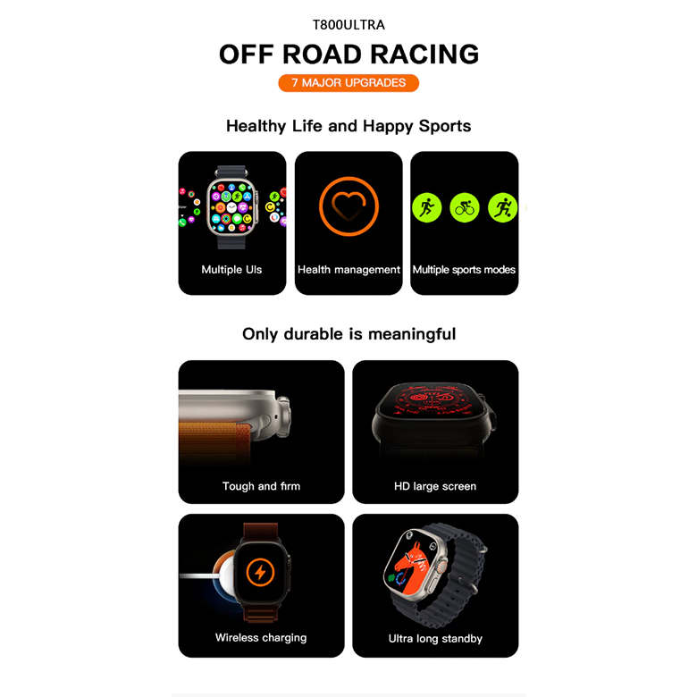 Aloking 4 in 1 T20 Ultra 2 smartwatch with 4 straps set 49MM Bluetooth call heart rate Monitoring Sports Smart Watch for men women Digital Watch fitness bracelet Men Smartwatch Women Smartwatches T900
