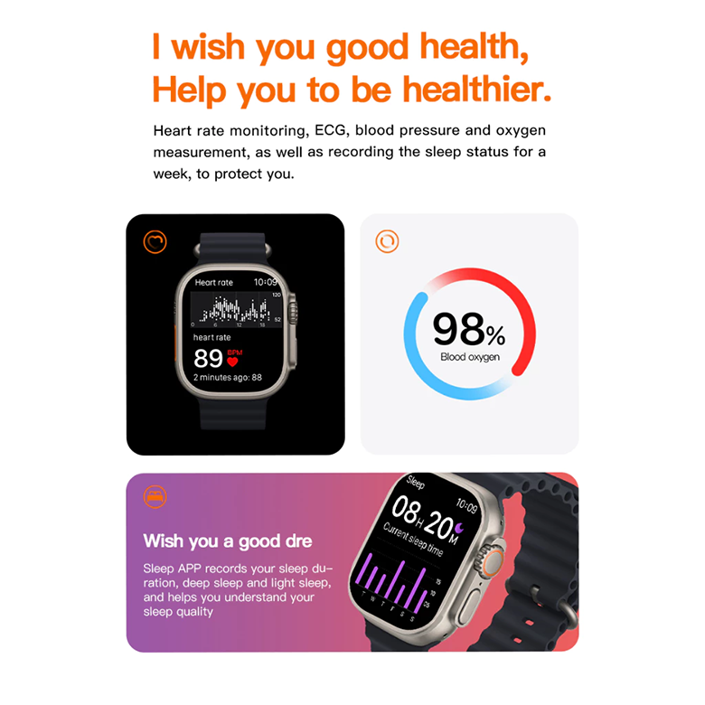Aloking 4 in 1 T20 Ultra 2 smartwatch with 4 straps set 49MM Bluetooth call heart rate Monitoring Sports Smart Watch for men women Digital Watch fitness bracelet Men Smartwatch Women Smartwatches T900