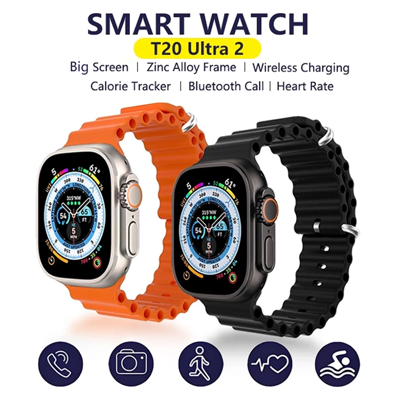 Aloking 4 in 1 T20 Ultra 2 smartwatch with 4 straps set 49MM Bluetooth call heart rate Monitoring Sports Smart Watch for men women Digital Watch fitness bracelet Men Smartwatch Women Smartwatches T900