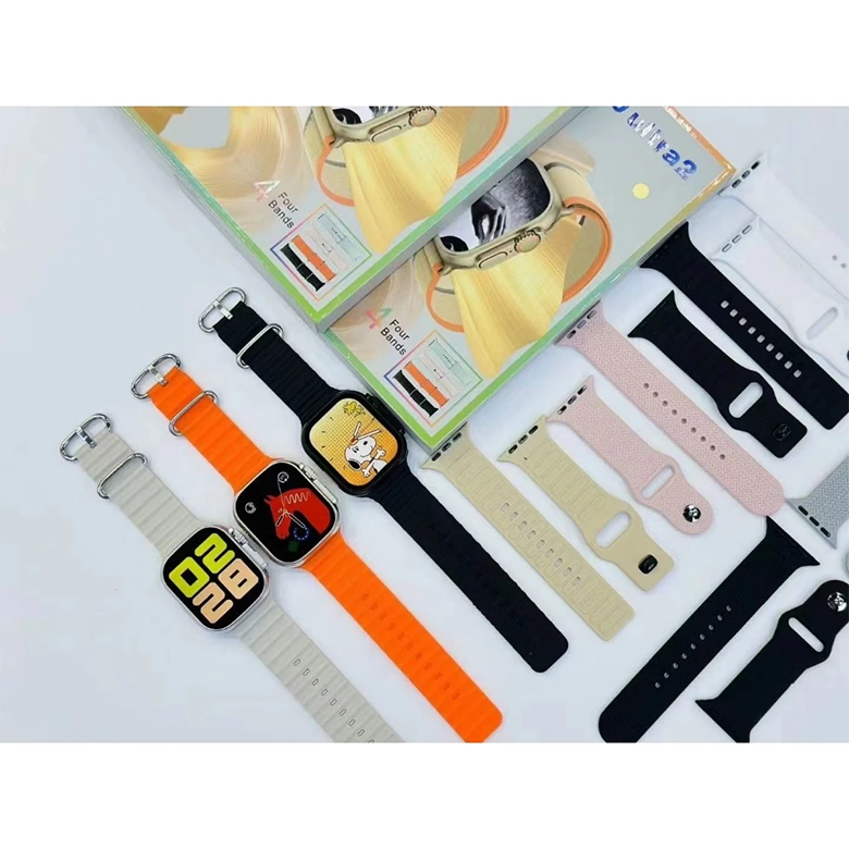 Aloking 4 in 1 T20 Ultra 2 smartwatch with 4 straps set 49MM Bluetooth call heart rate Monitoring Sports Smart Watch for men women Digital Watch fitness bracelet Men Smartwatch Women Smartwatches T900