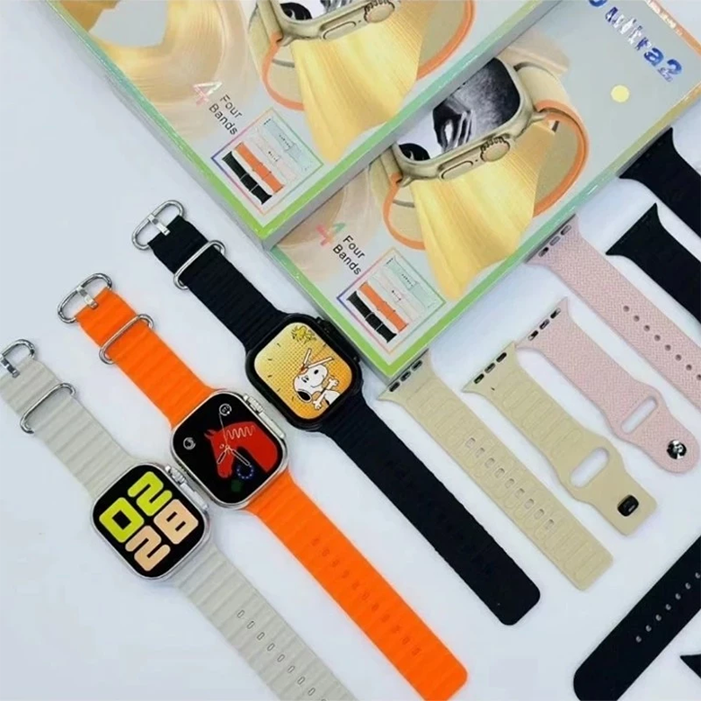 Aloking 4 in 1 T20 Ultra 2 smartwatch with 4 straps set 49MM Bluetooth call heart rate Monitoring Sports Smart Watch for men women Digital Watch fitness bracelet Men Smartwatch Women Smartwatches T900