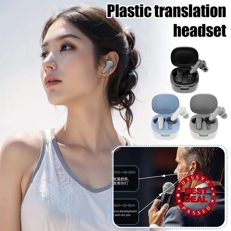 Aloking A98 Bluetooth headset AI intelligent translation headset TWS Hifi Stereo Sound Earpods with charging case Noise Reduction Wireless Bluetooth Earphone Gaming Headphone AI Translator Earbuds