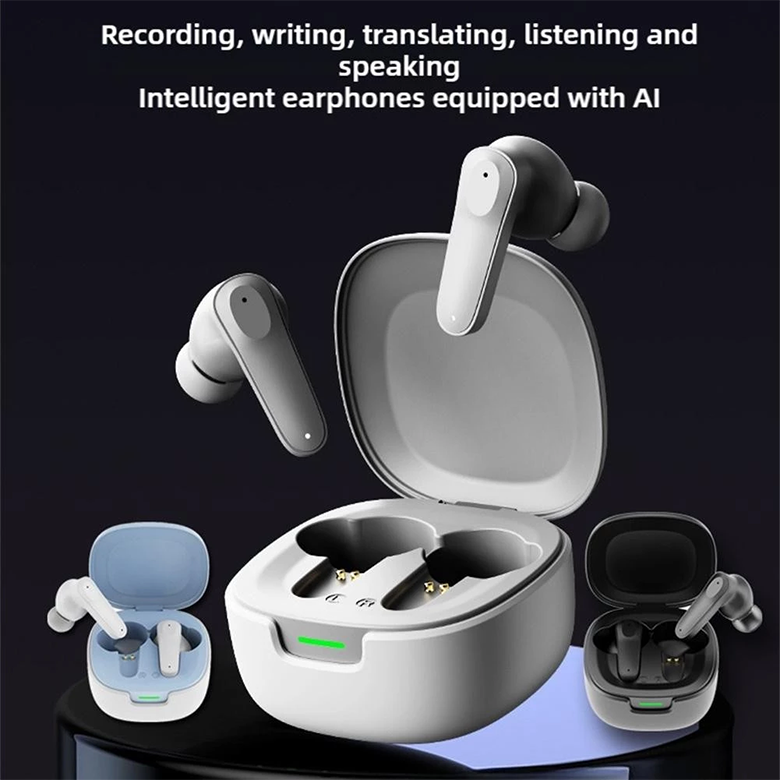 Aloking A98 Bluetooth headset AI intelligent translation headset TWS Hifi Stereo Sound Earpods with charging case Noise Reduction Wireless Bluetooth Earphone Gaming Headphone AI Translator Earbuds