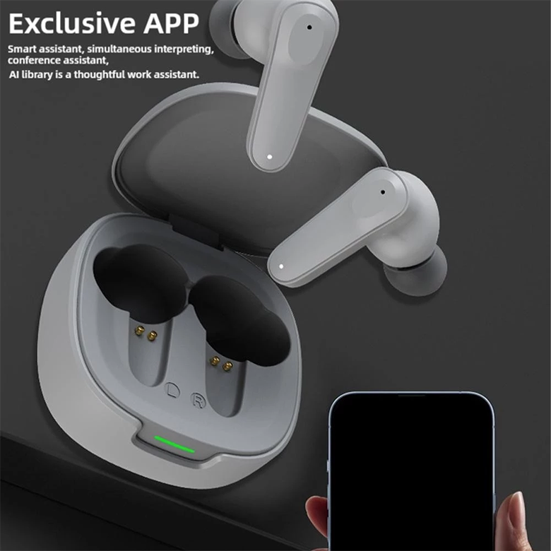Aloking A98 Bluetooth headset AI intelligent translation headset TWS Hifi Stereo Sound Earpods with charging case Noise Reduction Wireless Bluetooth Earphone Gaming Headphone AI Translator Earbuds