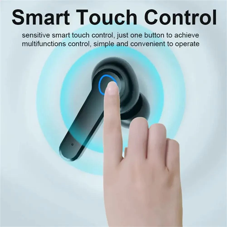 Aloking TWS Wireless Bluetooth Earphone Touch Control HiFi 9D Stereo Sound Noise Reduction Waterproof Low Latency Gaming Headphone With Mic or Android IOS Wireless Earphone Wireless Earpods with Light