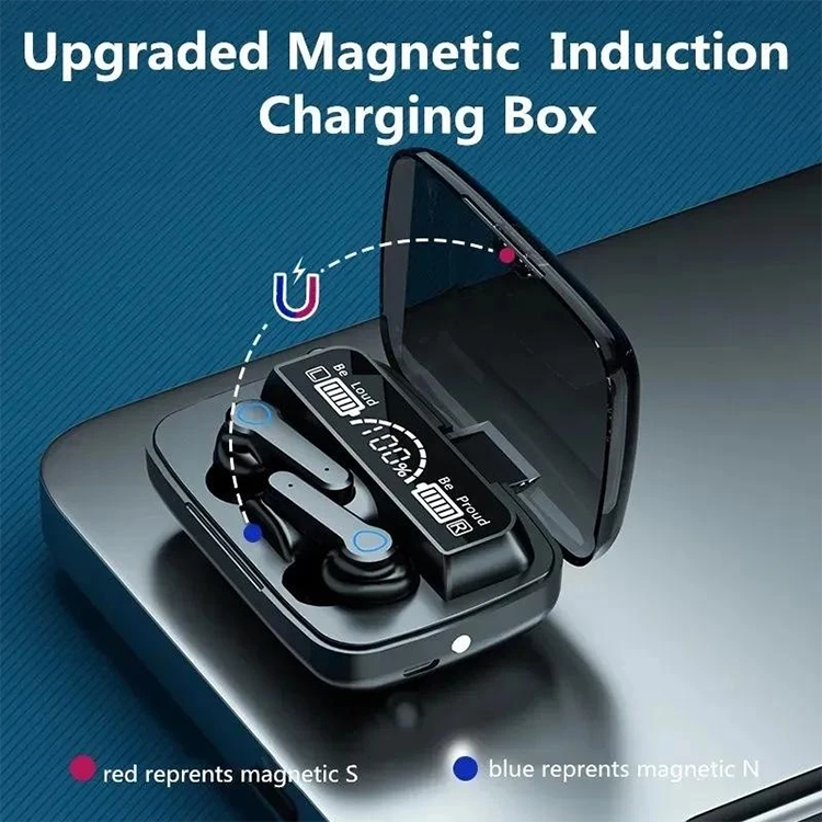 Aloking TWS Wireless Bluetooth Earphone Touch Control HiFi 9D Stereo Sound Noise Reduction Waterproof Low Latency Gaming Headphone With Mic or Android IOS Wireless Earphone Wireless Earpods with Light