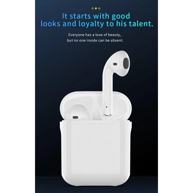 Aloking i12 Airpods TWS Pods Wireless Bluetooth Earbuds True Bluetooth Wireless Earphones HiFi Stereo Headphones For IOS Android Sports Running Headset Gaming Bluetooth Earbuds Waterpoof i12 inpods