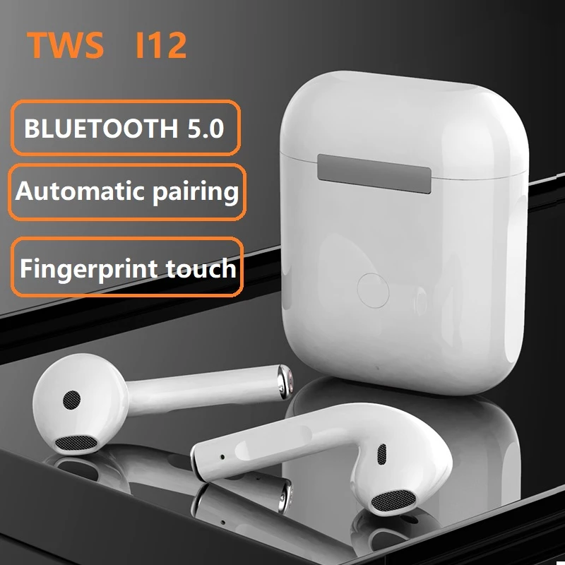 Aloking i12 Airpods TWS Pods Wireless Bluetooth Earbuds True Bluetooth Wireless Earphones HiFi Stereo Headphones For IOS Android Sports Running Headset Gaming Bluetooth Earbuds Waterpoof i12 inpods
