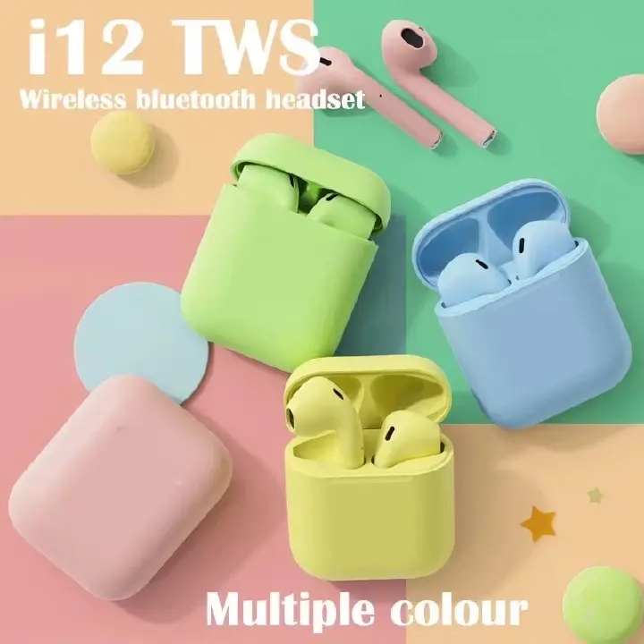 9 Colors Available TWS Bluetooth Earphone For inPod i12 Earphones Wireless Headphone Earbuds Sports Headset For iPhone Android Phone Bluetooth Earbuds Gaming Wireless Earphone Noise Cancel i12 Airpods