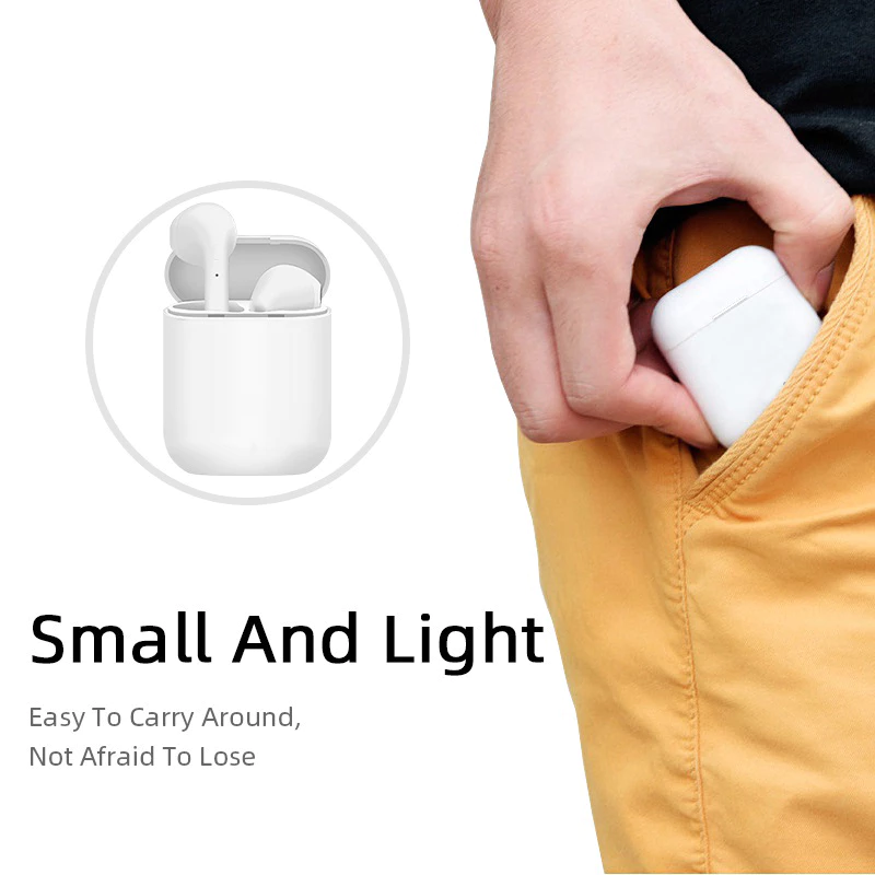 Aloking Earpods i12 Airpods TWS Wireless Bluetooth Headset with Mic In-Ear Hifi Stereo Wireless Earbuds Fone Bluetooth Earphones Wireless i12 inPods Sports Gaming Headphones For Samsung Xiaomi iPhone