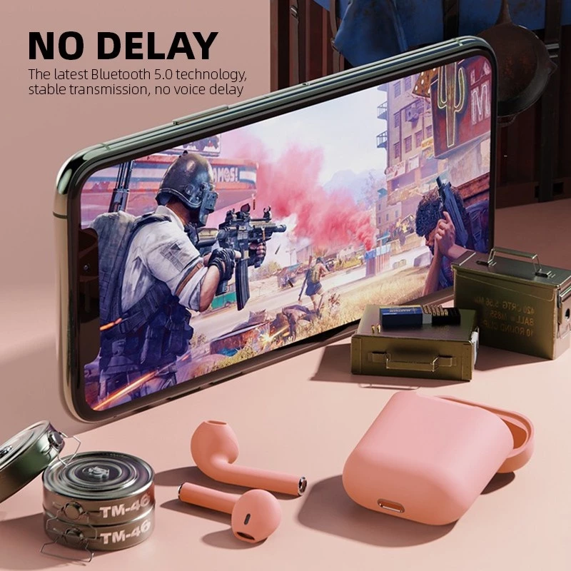 Aloking Earpods i12 Airpods TWS Wireless Bluetooth Headset with Mic In-Ear Hifi Stereo Wireless Earbuds Fone Bluetooth Earphones Wireless i12 inPods Sports Gaming Headphones For Samsung Xiaomi iPhone