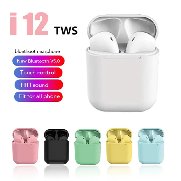 Aloking i12 TWS Bluetooth Headsets Bluetooth 5.0 Wireless Headphones Wireless Earphones With Mic Noise Cancelling Sports HIFI Stereo Sound in-Ear inPods for Smartphones Bluetooth Earphone Airpods 12
