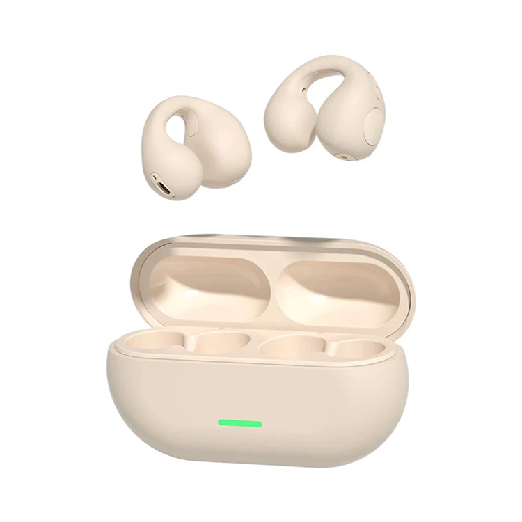 Aloking T75 T7500 Open Ear Bluetooth Headphone Wireless Clip-On Earphones Built-in Mic Bone Conduction Bluetooth Earphone Wireless Earbuds HD Call Noise Reduction Touch Control Earpods Gaming Earbuds