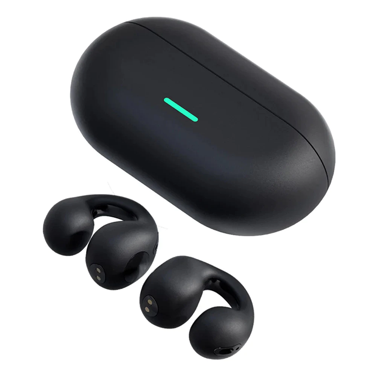 T7500 Bluetooth 5.3 Wireless Bone Conduction Headphones T75 Clip Ear Music Noise Canceling Headset HD Call Sports Gaming Earphone Waterproof Sports Earbuds Bluetooth Earpods HD Call Stereo Sound Pods