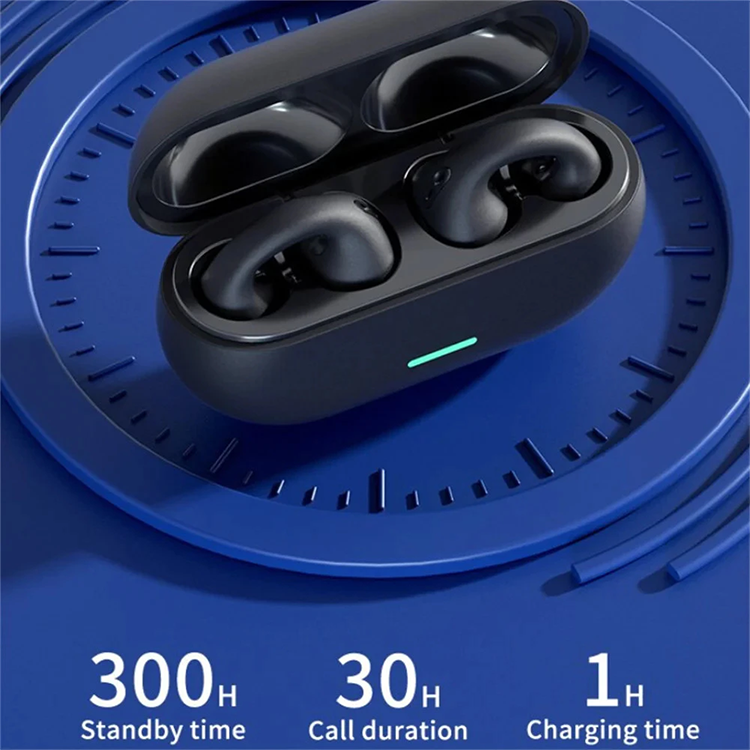 T7500 Bluetooth 5.3 Wireless Bone Conduction Headphones T75 Clip Ear Music Noise Canceling Headset HD Call Sports Gaming Earphone Waterproof Sports Earbuds Bluetooth Earpods HD Call Stereo Sound Pods