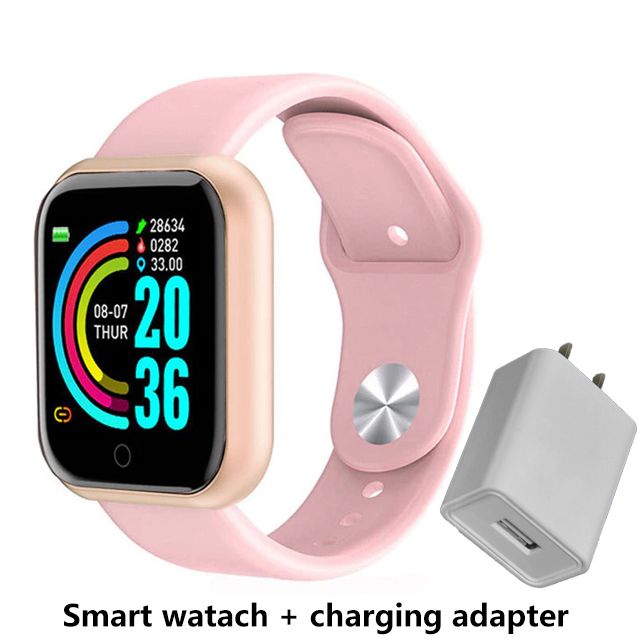 Fitness Sports Smart Watch Y68 Smart Wristbands Waterproof Pedometer Color Screen Walk Step Counter Men Women Watch Smart Bracelets Digital Watch Kids Smart Watch Sport Watches with Charging Adapter