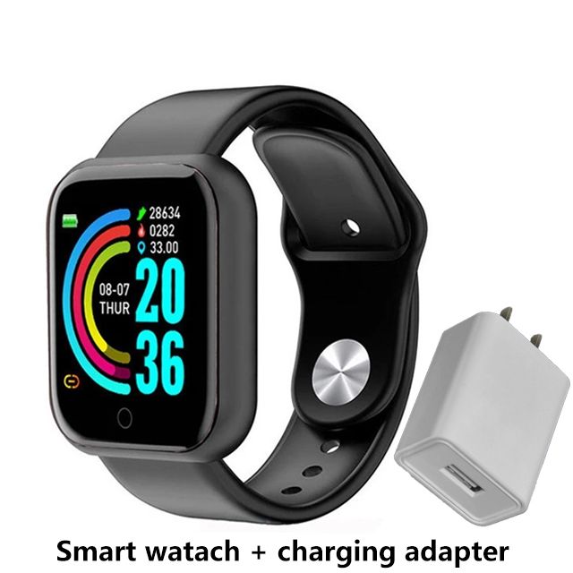 Fitness Sports Smart Watch Y68 Smart Wristbands Waterproof Pedometer Color Screen Walk Step Counter Men Women Watch Smart Bracelets Digital Watch Kids Smart Watch Sport Watches with Charging Adapter