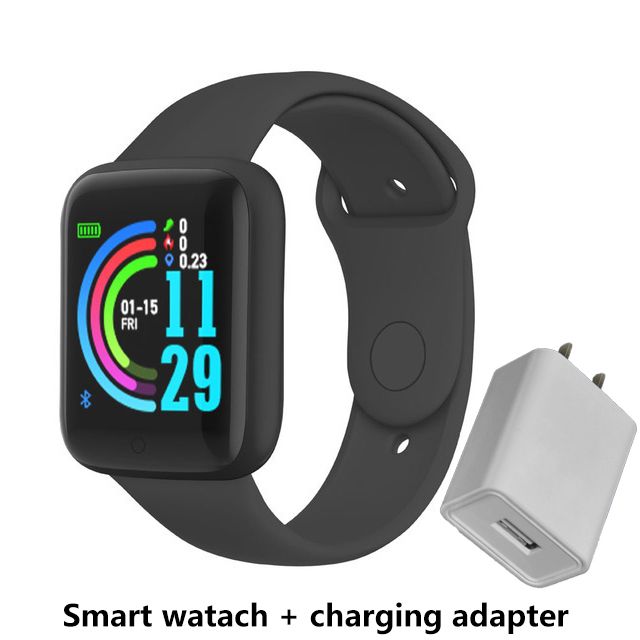 Fitness Sports Smart Watch Y68 Smart Wristbands Waterproof Pedometer Color Screen Walk Step Counter Men Women Watch Smart Bracelets Digital Watch Kids Smart Watch Sport Watches with Charging Adapter