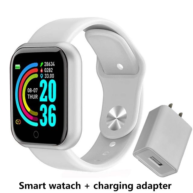 Fitness Sports Smart Watch Y68 Smart Wristbands Waterproof Pedometer Color Screen Walk Step Counter Men Women Watch Smart Bracelets Digital Watch Kids Smart Watch Sport Watches with Charging Adapter