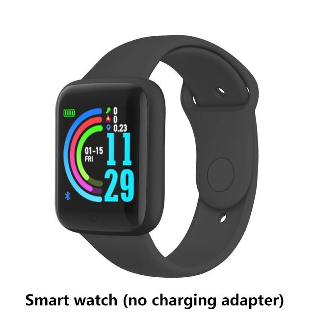 Fitness Sports Smart Watch Y68 Smart Wristbands Waterproof Pedometer Color Screen Walk Step Counter Men Women Watch Smart Bracelets Digital Watch Kids Smart Watch Sport Watches with Charging Adapter