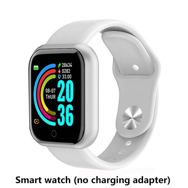 Fitness Sports Smart Watch Y68 Smart Wristbands Waterproof Pedometer Color Screen Walk Step Counter Men Women Watch Smart Bracelets Digital Watch Kids Smart Watch Sport Watches with Charging Adapter