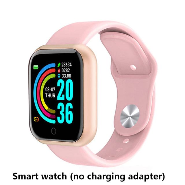 Fitness Sports Smart Watch Y68 Smart Wristbands Waterproof Pedometer Color Screen Walk Step Counter Men Women Watch Smart Bracelets Digital Watch Kids Smart Watch Sport Watches with Charging Adapter