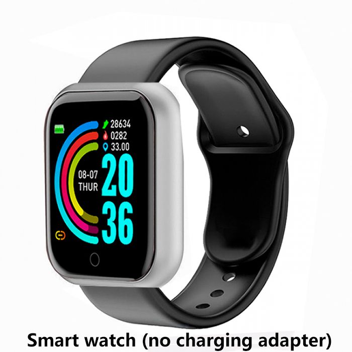 Fitness Sports Smart Watch Y68 Smart Wristbands Waterproof Pedometer Color Screen Walk Step Counter Men Women Watch Smart Bracelets Digital Watch Kids Smart Watch Sport Watches with Charging Adapter