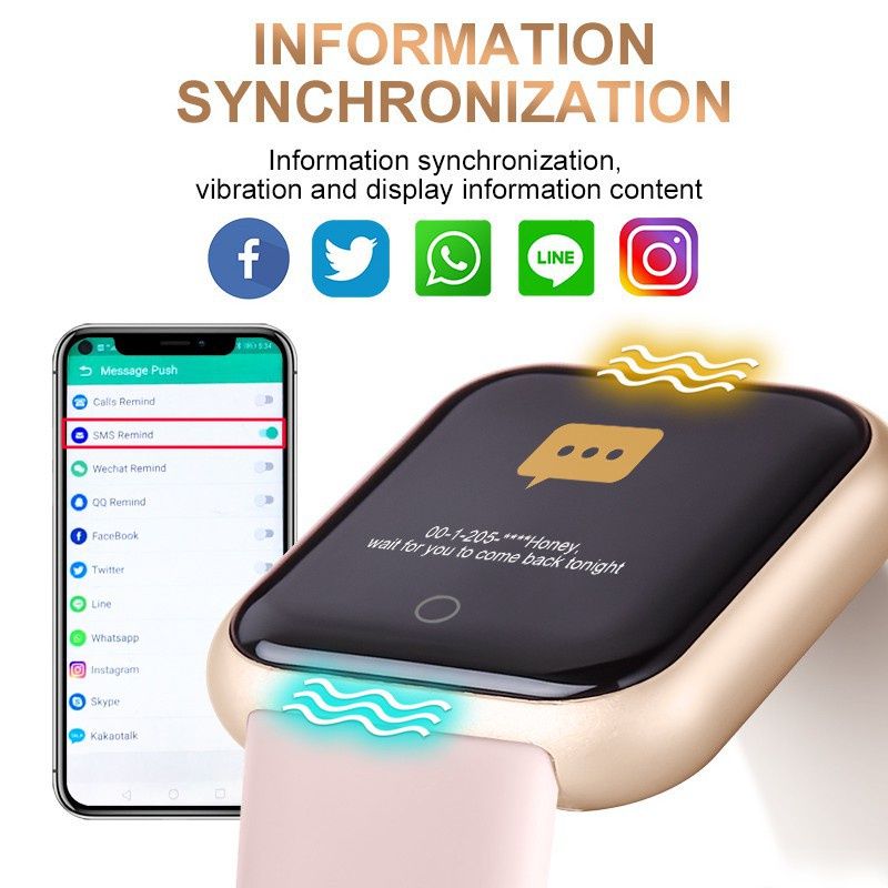 Fitness Sports Smart Watch Y68 Smart Wristbands Waterproof Pedometer Color Screen Walk Step Counter Men Women Watch Smart Bracelets Digital Watch Kids Smart Watch Sport Watches with Charging Adapter
