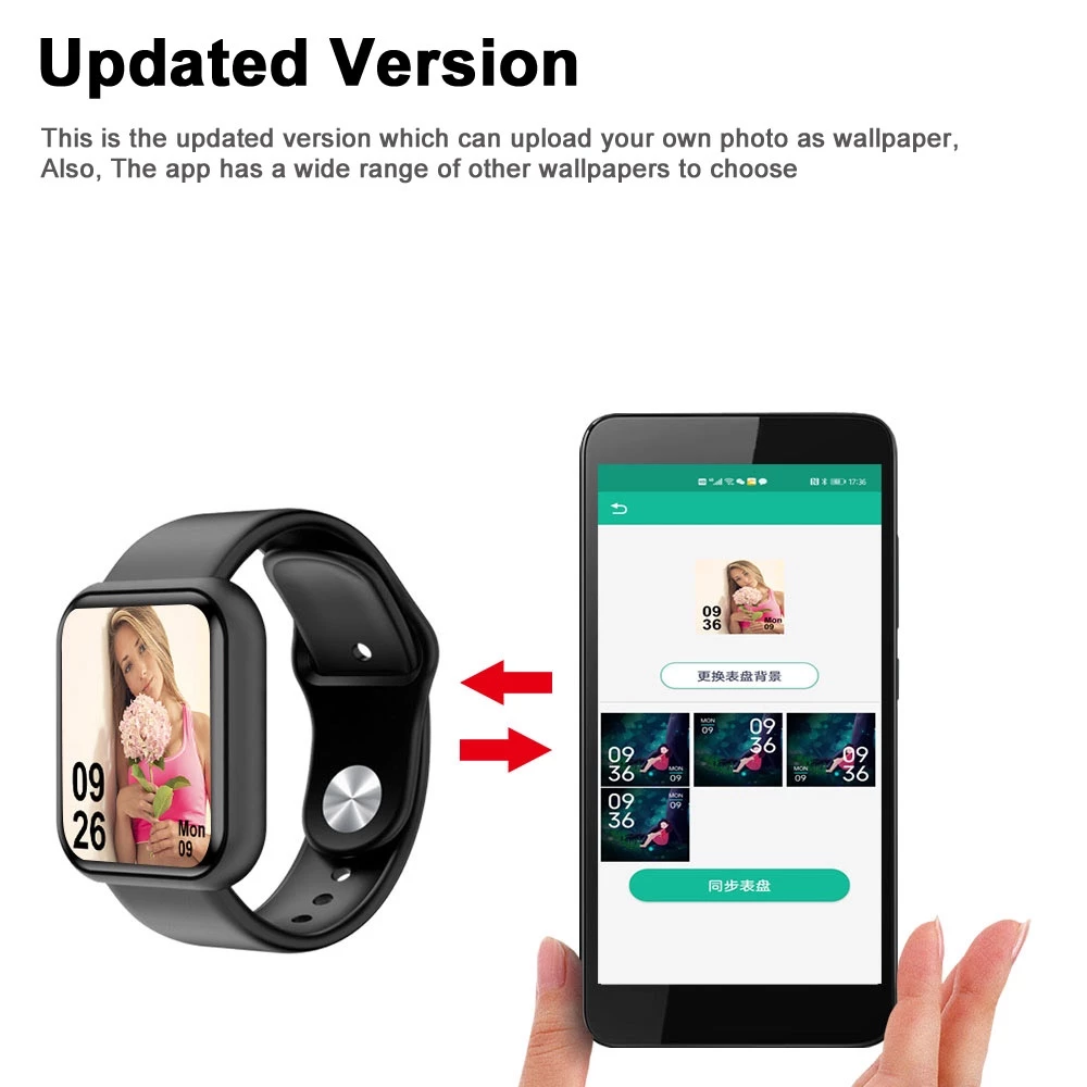 Fitness Sports Smart Watch Y68 Smart Wristbands Waterproof Pedometer Color Screen Walk Step Counter Men Women Watch Smart Bracelets Digital Watch Kids Smart Watch Sport Watches with Charging Adapter