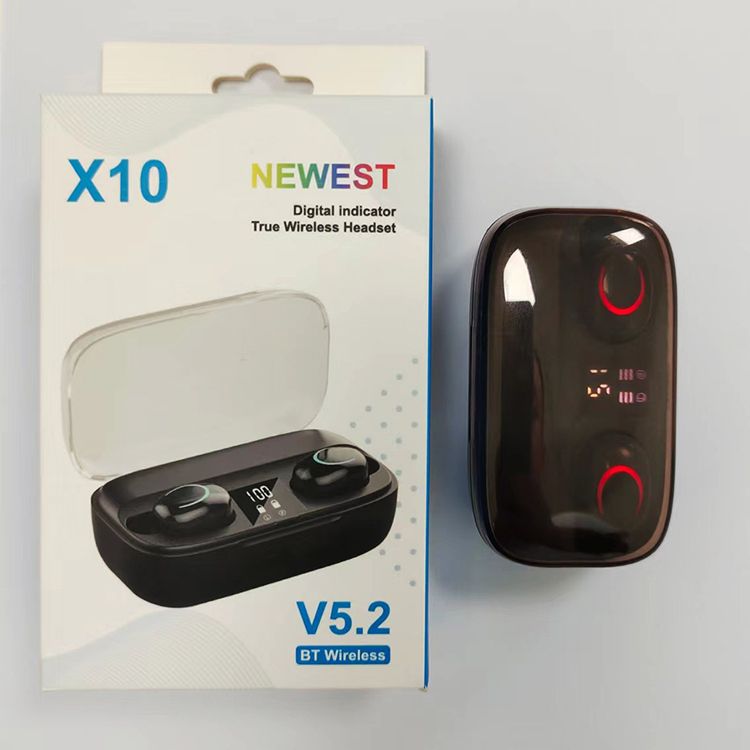 Aloking Sport Bluetooth Wireless Earphones With Mic HiFi Stereo Earbuds Gaming Bluetooth Earphones with Powerbank Noise Reduction Bluetooth Earpods Music Headset Battery Power Digital Display Earbuds