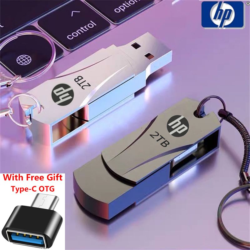 USB Flash Drive Metal Pendrive 2TB 1TB 128GB 64GB 32GB 16GB 8GB 4GB USB Flash Drive Memory Stick U Disk 2.0 HP Usb Flash Drives Storage Disk Flashdrive Pen Drive Flash Drive Type C OTG USB To Type C