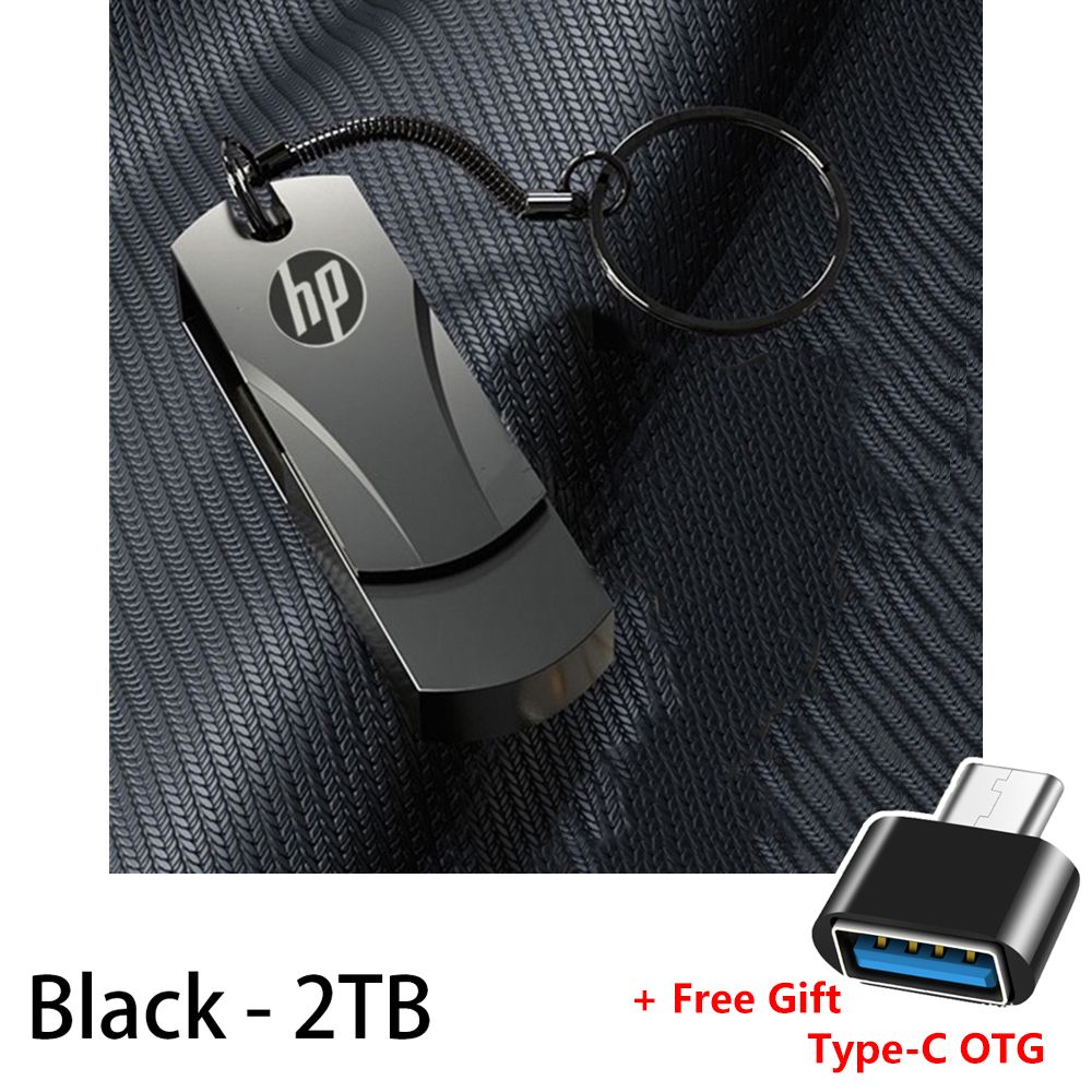 USB Flash Drive Metal Pendrive 2TB 1TB 128GB 64GB 32GB 16GB 8GB 4GB USB Flash Drive Memory Stick U Disk 2.0 HP Usb Flash Drives Storage Disk Flashdrive Pen Drive Flash Drive Type C OTG USB To Type C
