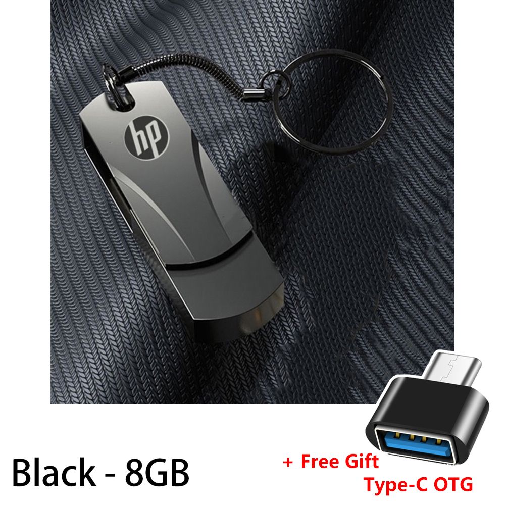 USB Flash Drive Metal Pendrive 2TB 1TB 128GB 64GB 32GB 16GB 8GB 4GB USB Flash Drive Memory Stick U Disk 2.0 HP Usb Flash Drives Storage Disk Flashdrive Pen Drive Flash Drive Type C OTG USB To Type C