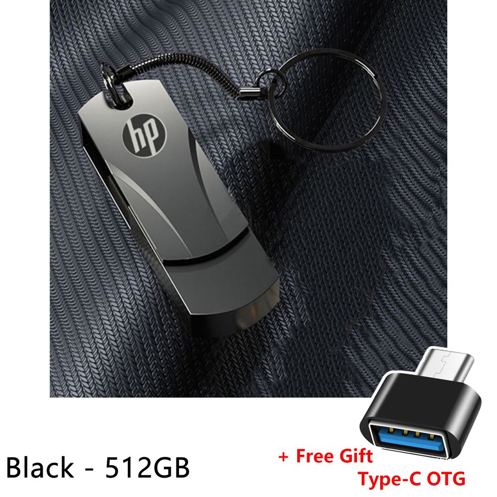 USB Flash Drive Metal Pendrive 2TB 1TB 128GB 64GB 32GB 16GB 8GB 4GB USB Flash Drive Memory Stick U Disk 2.0 HP Usb Flash Drives Storage Disk Flashdrive Pen Drive Flash Drive Type C OTG USB To Type C