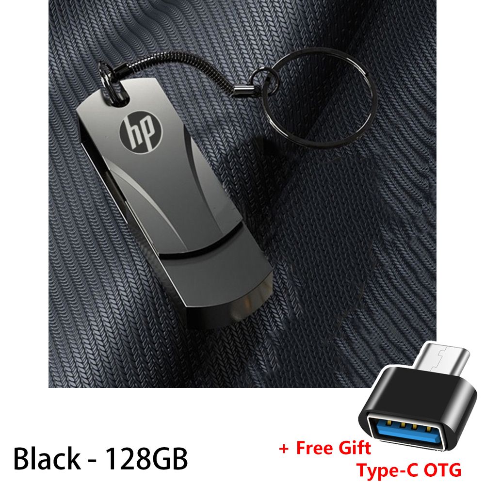 USB Flash Drive Metal Pendrive 2TB 1TB 128GB 64GB 32GB 16GB 8GB 4GB USB Flash Drive Memory Stick U Disk 2.0 HP Usb Flash Drives Storage Disk Flashdrive Pen Drive Flash Drive Type C OTG USB To Type C
