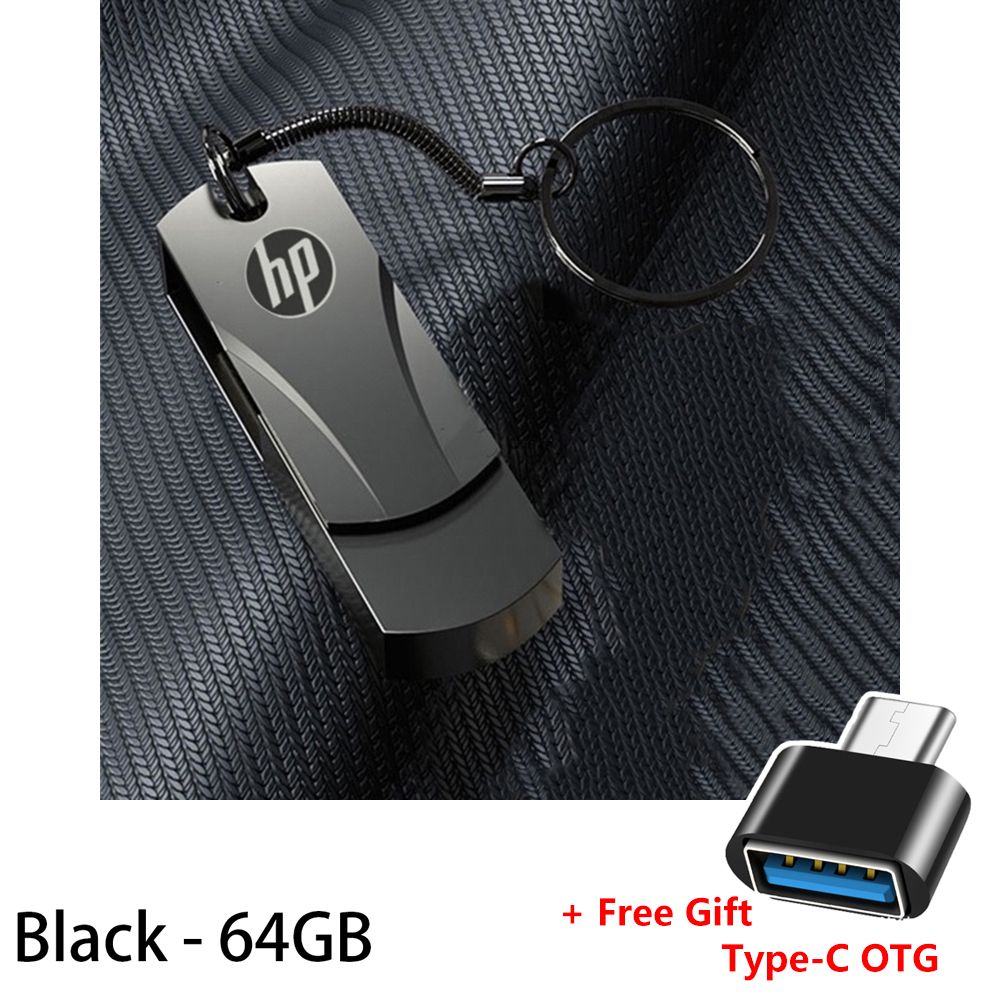 USB Flash Drive Metal Pendrive 2TB 1TB 128GB 64GB 32GB 16GB 8GB 4GB USB Flash Drive Memory Stick U Disk 2.0 HP Usb Flash Drives Storage Disk Flashdrive Pen Drive Flash Drive Type C OTG USB To Type C