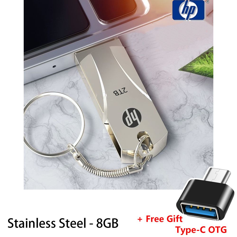 USB Flash Drive Metal Pendrive 2TB 1TB 128GB 64GB 32GB 16GB 8GB 4GB USB Flash Drive Memory Stick U Disk 2.0 HP Usb Flash Drives Storage Disk Flashdrive Pen Drive Flash Drive Type C OTG USB To Type C