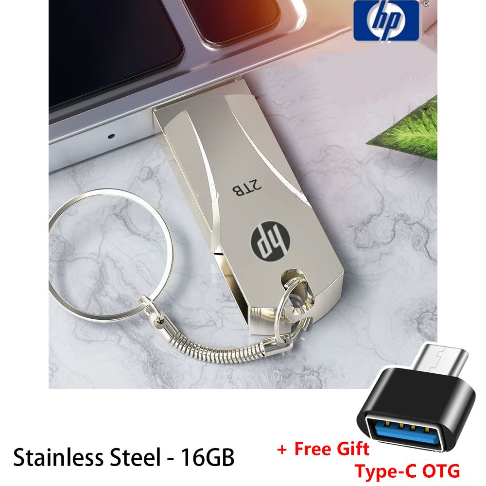 USB Flash Drive Metal Pendrive 2TB 1TB 128GB 64GB 32GB 16GB 8GB 4GB USB Flash Drive Memory Stick U Disk 2.0 HP Usb Flash Drives Storage Disk Flashdrive Pen Drive Flash Drive Type C OTG USB To Type C