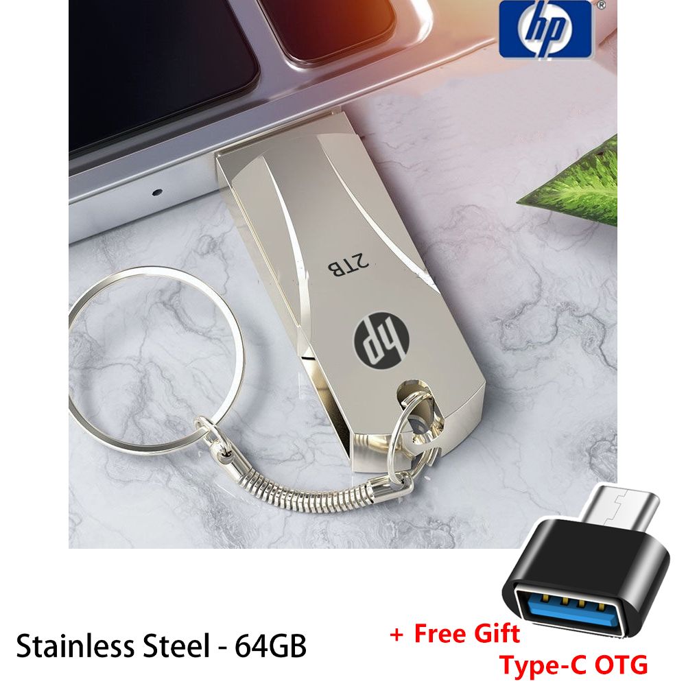 USB Flash Drive Metal Pendrive 2TB 1TB 128GB 64GB 32GB 16GB 8GB 4GB USB Flash Drive Memory Stick U Disk 2.0 HP Usb Flash Drives Storage Disk Flashdrive Pen Drive Flash Drive Type C OTG USB To Type C