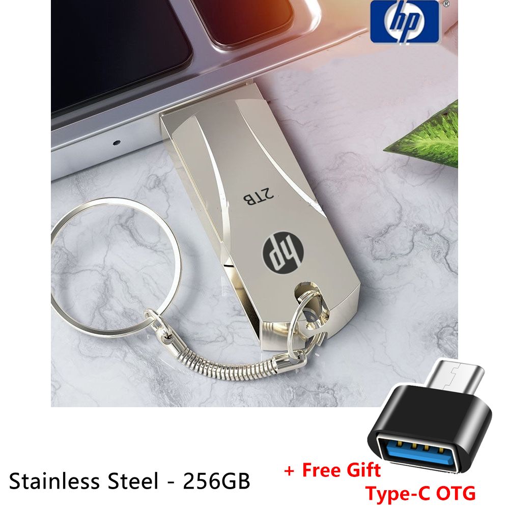 USB Flash Drive Metal Pendrive 2TB 1TB 128GB 64GB 32GB 16GB 8GB 4GB USB Flash Drive Memory Stick U Disk 2.0 HP Usb Flash Drives Storage Disk Flashdrive Pen Drive Flash Drive Type C OTG USB To Type C
