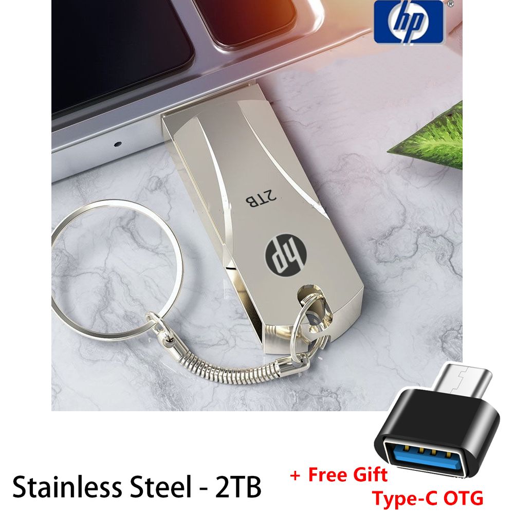 USB Flash Drive Metal Pendrive 2TB 1TB 128GB 64GB 32GB 16GB 8GB 4GB USB Flash Drive Memory Stick U Disk 2.0 HP Usb Flash Drives Storage Disk Flashdrive Pen Drive Flash Drive Type C OTG USB To Type C