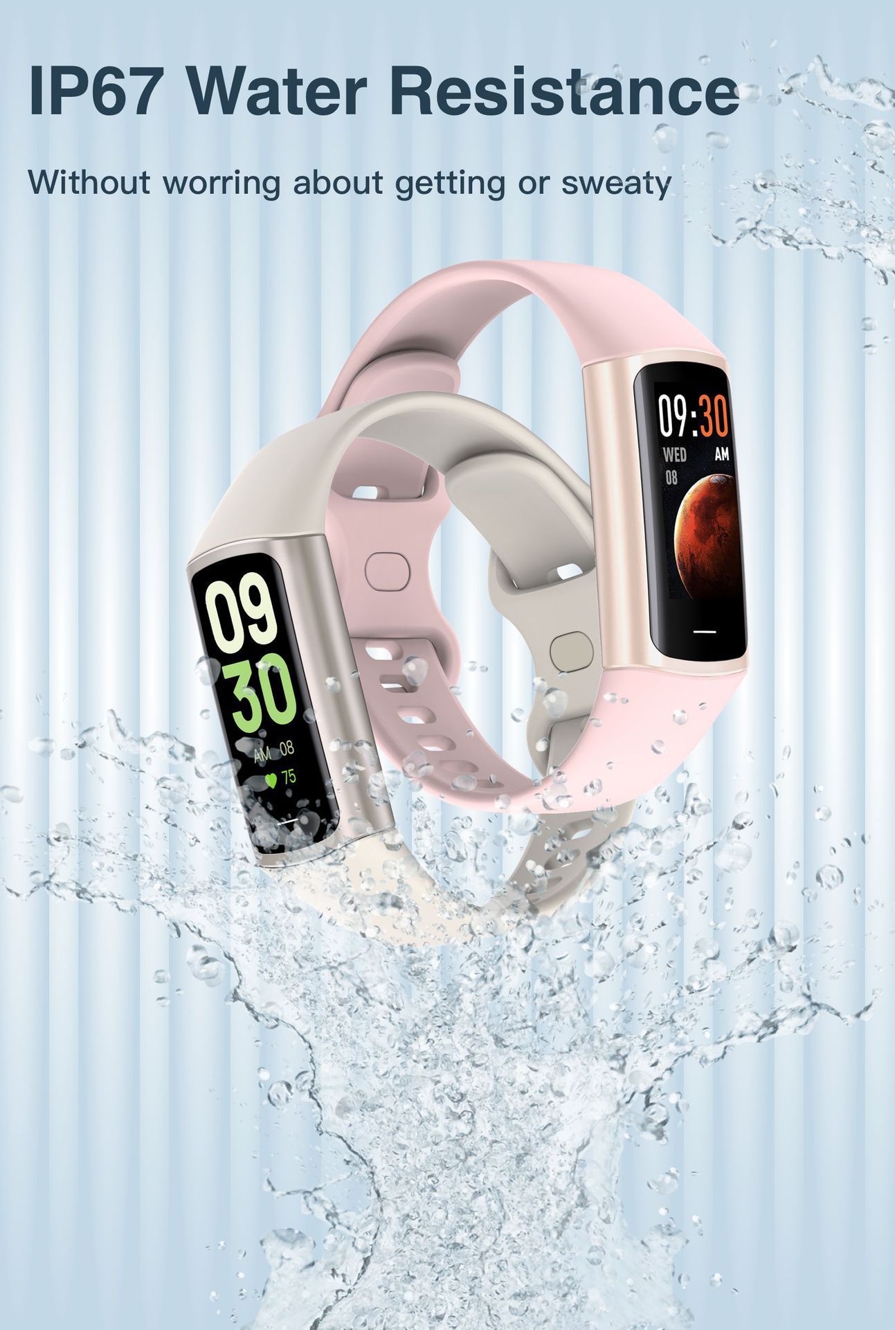Women Smart Watch C68L Blood Oxygen Heart Rate Blood Pressure Meter Step Smart Bracelet Phone Reminder Ladies Watch Women's Sport Watch Smart Bracelet Waterproof Woman Wrist Watch Bluetooth Smartwatch