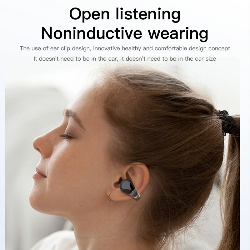 Aloking clip earbuds Wireless Bluetooth Earphones TWS Clip On Ear Wireless Earbuds Bluetooth Headset Bone Conduction Earphone clip earpods BT headphones With Mic Wireless Earphones for android iphone