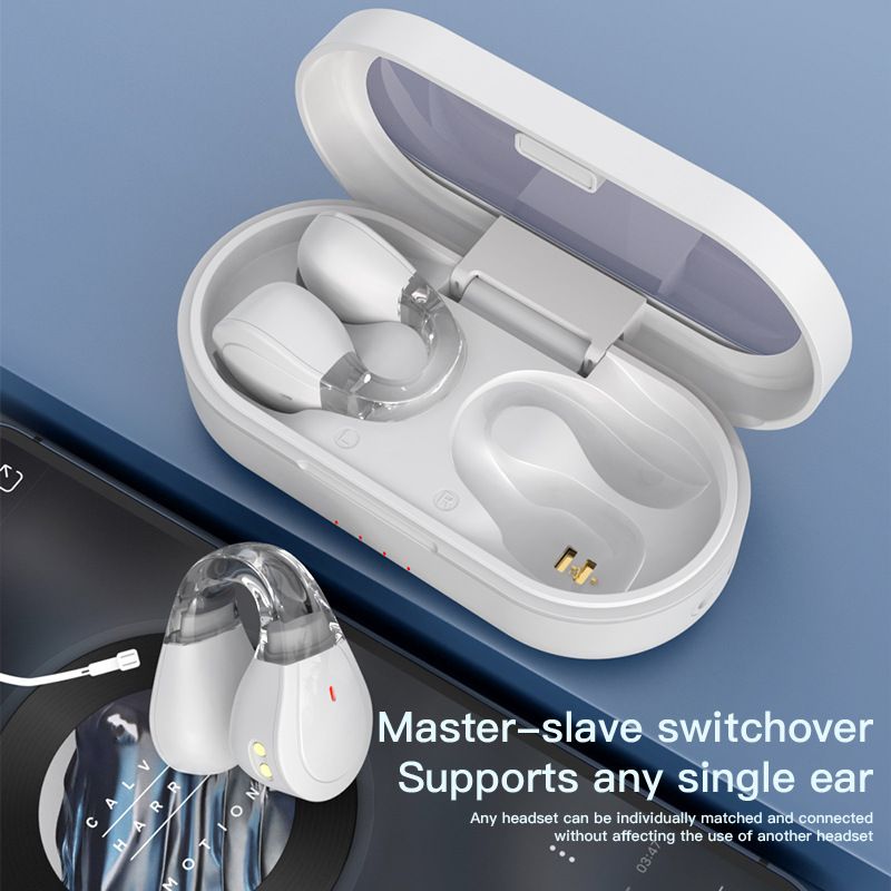 Aloking clip earbuds Wireless Bluetooth Earphones TWS Clip On Ear Wireless Earbuds Bluetooth Headset Bone Conduction Earphone clip earpods BT headphones With Mic Wireless Earphones for android iphone